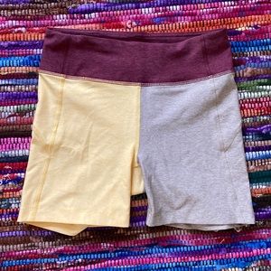 Outdoor voices color block biker shorts